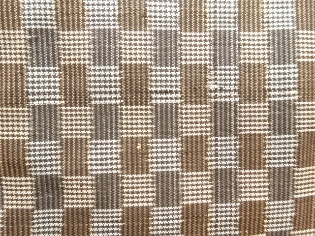 JAPANESE KIMONO / ANTIQUE KIMONO / SILK / DORO OSHIMA TSUMUGI / WOVEN CHECKERED